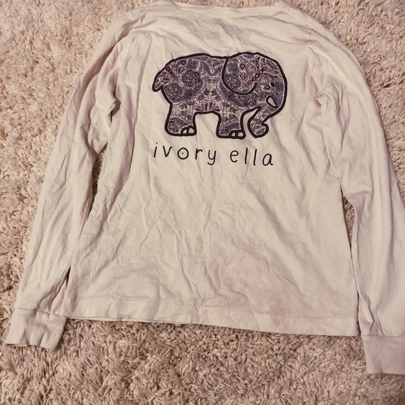 ivory ella Tops - ivory ella cream long sleeve with purple logo !
